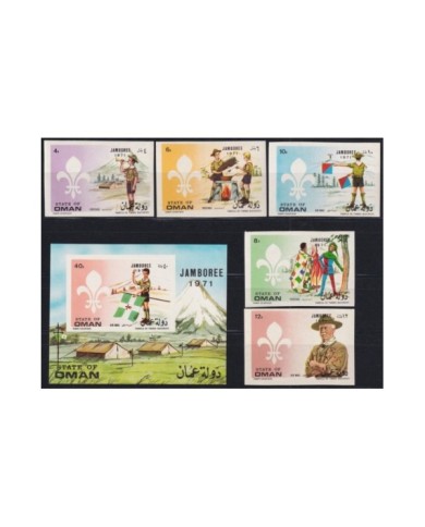 F-EX34735 OMAN MNH 1971 BOYS SCOUTS SCOUTING IMPERFORATED LORD BADEN POWELL.