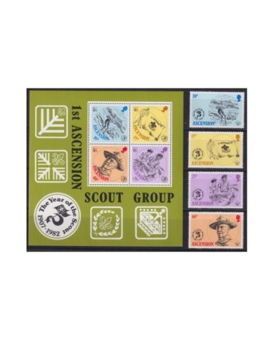 F-EX34751 ASCENSION MNH 1982 YEAR OF BOYS SCOUTS JAMBOREE LORD BADEN POWELL .
