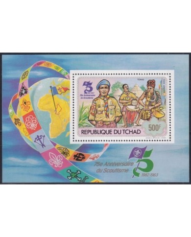 F-EX34758 CHAD 1982 MNH 75TH BOYS SCOUTS JAMBOREE BADEN POWELL SCOUTING.