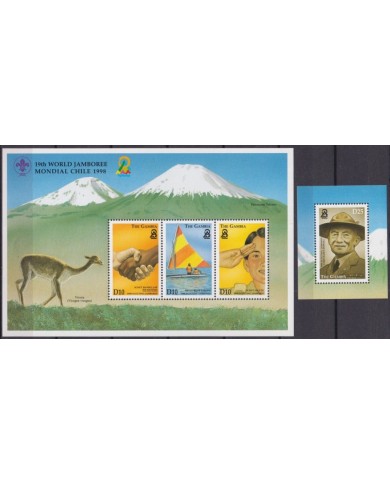F-EX34763 GAMBIA 1999 MNH BOYS SCOUTS 19TH CHILE JAMBOREE BADEN POWELL SCOUTING.