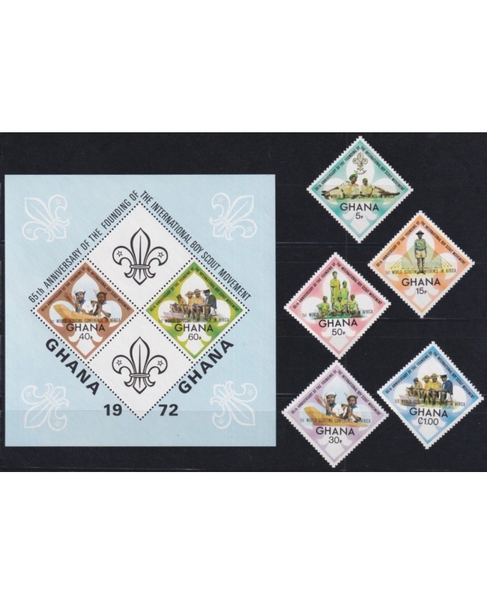 F-EX34766 GHANA 1972 MNH 65TH BOYS SCOUTS JAMBOREE BADEN POWELL SCOUTING.