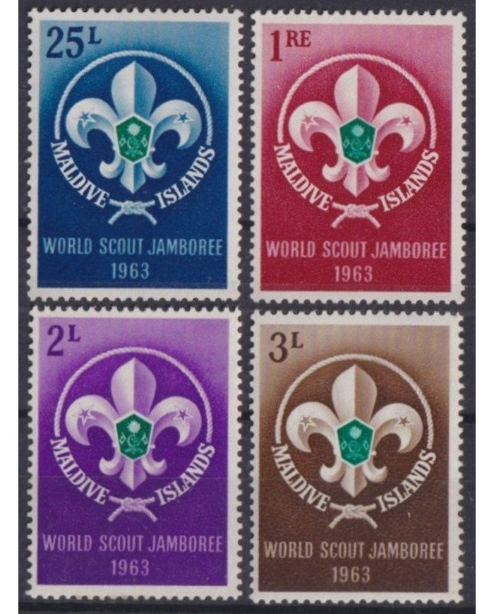 F-EX34785 MALDIVES IS MNH 1963 BOYS SCOUTS SCOUTING JAMBOREE.