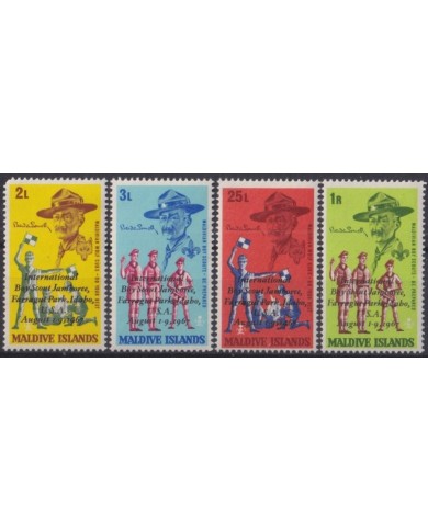 F-EX34788 MALDIVES IS MNH 1968 BOYS SCOUTS SCOUTING JAMBOREE SURCH LORD BADEN POWELL.