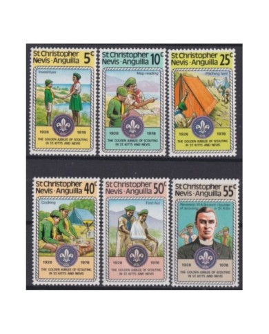 F-EX34805 ST CHRSITOPHER NEVIS ANGUILLA MNH 1971 BOYS SCOUTS SCOUTING.