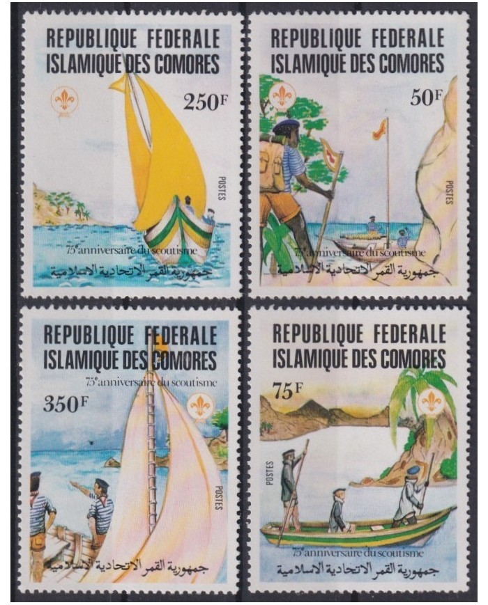 F-EX34825 COMORES MNH 1982 BOYS SCOUTS JAMBOREE BADEN POWELL SCOUTING SHIP.