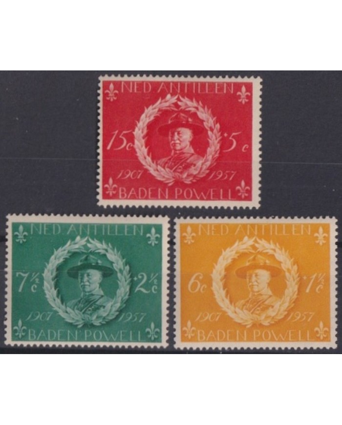 F-EX34827 NEDERLAND ANTILLES MNH 1957 LORD BADEN POWELL BOYS SCOUTS JAMBOREE.