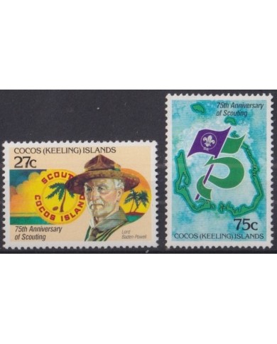 F-EX34856 COCOS KEELING 1982 MNH 75TH BOYS SCOUTS JAMBOREE BADEN POWELL SCOUTING.