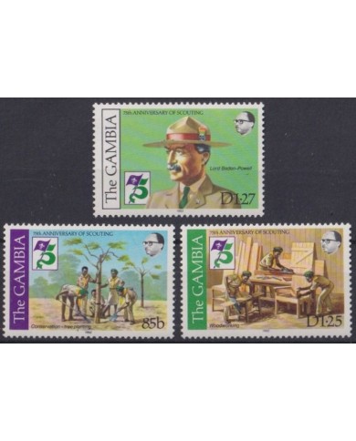 F-EX34874 GAMBIA 1982 MNH 75TH BOYS SCOUTS JAMBOREE BADEN POWELL SCOUTING.