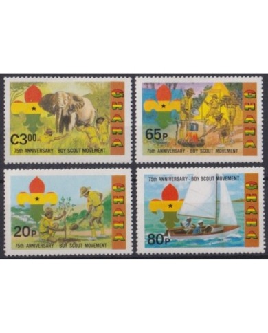 F-EX34877 GHANA 1982 MNH 75TH BOYS SCOUTS JAMBOREE BADEN POWELL SCOUTING.