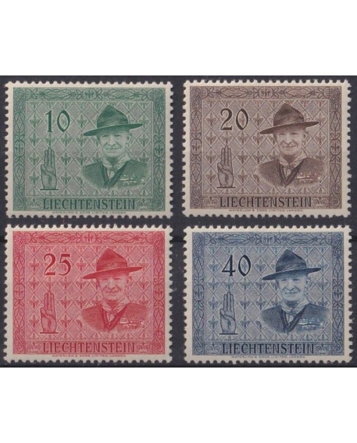 F-EX34886 LIECHTENSTEIN MH 1953 BOYS SCOUTS SCOUTING JAMBOREE BADEN POWELL.