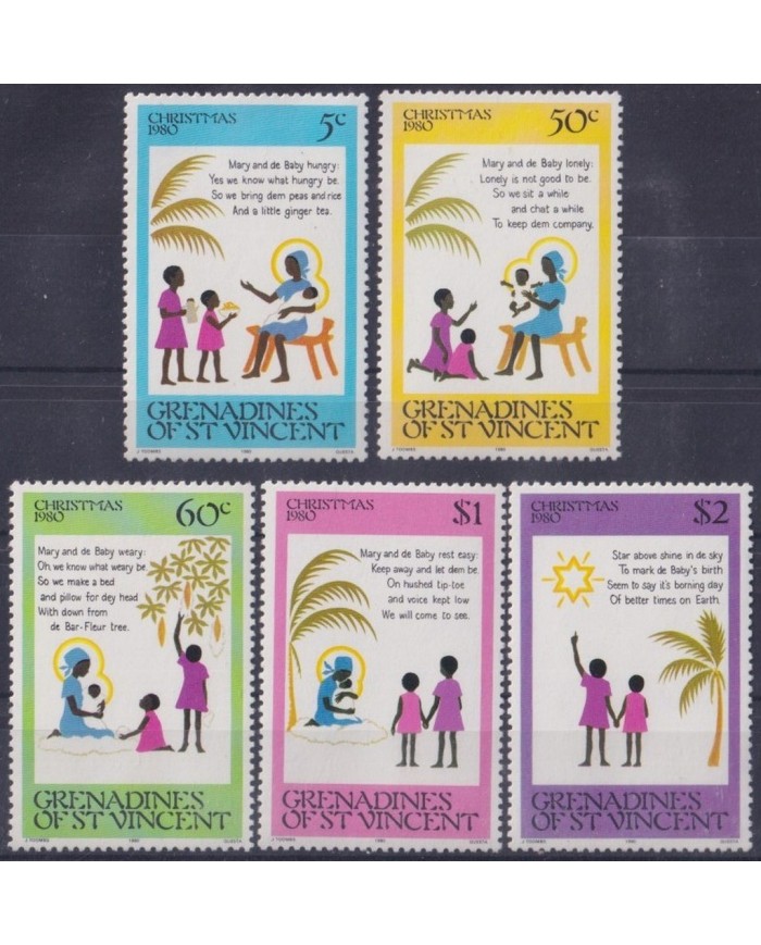 F-EX35416 GRENADINES & ST VINCENT MNH 1980 CHRISTMAS NAVIDAD DRAWING CHILD.