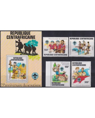 F-EX35456 CENTRAL AFRICA MNH 1982 BOYS SCOUTS SCOUTING JAMBOREE 75th ANNIVER.
