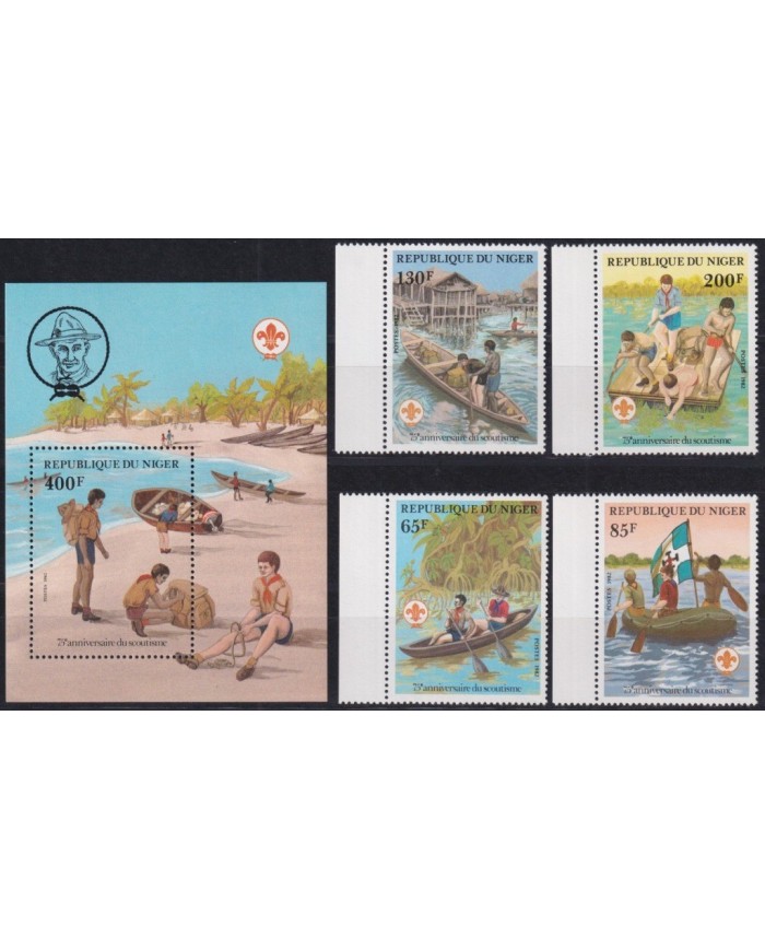 F-EX35462 NIGER MNH 1982 BOYS SCOUTS SCOUTING JAMBOREE 75th ANNIVERSARY.