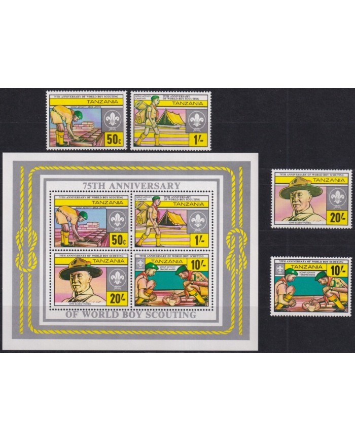 F-EX35466 TANZANIA MNH 1982 BOYS SCOUTS SCOUTING JAMBOREE 75th ANNIVERSARY.