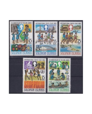 F-EX35496 SOLOMON MNH 1985 INTERNATIONAL YOUNG YEAR SPORT GAMES BOYS SCOUT.