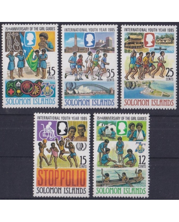 F-EX35496 SOLOMON MNH 1985 INTERNATIONAL YOUNG YEAR SPORT GAMES BOYS SCOUT.