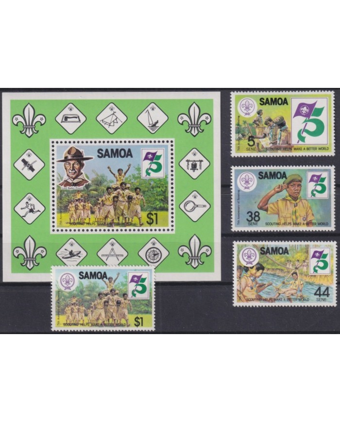 F-EX35500 SAMOA IS MNH 1982 BOYS SCOUTS SCOUTING JAMBOREE 75th ANNIVERSARY.