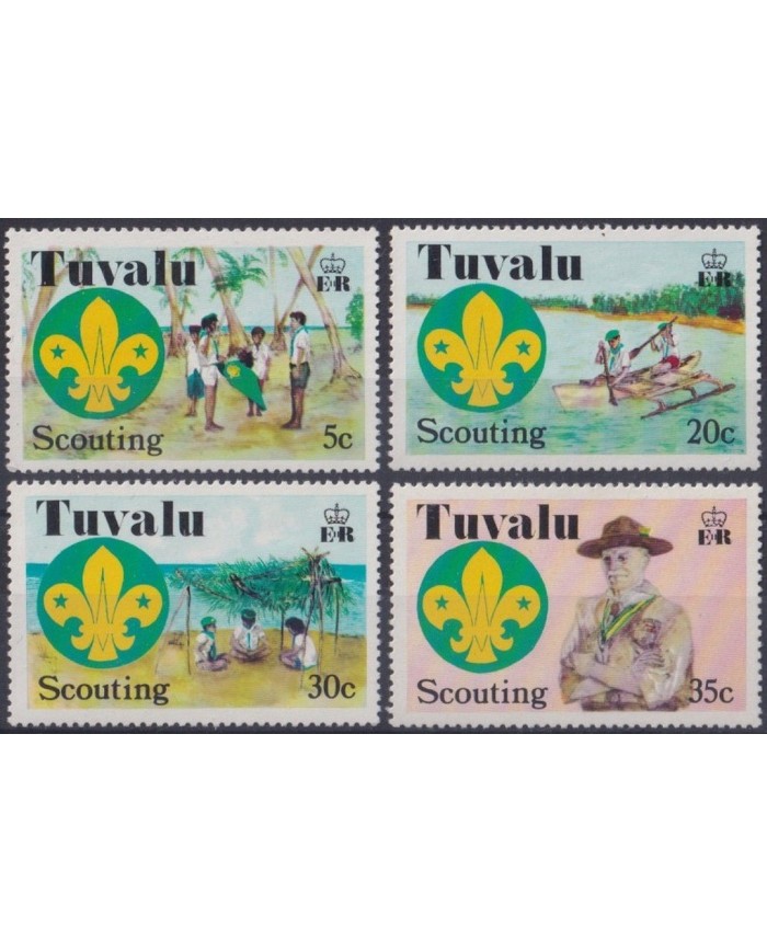 F-EX35522 TUVALU MNH 1977 BOYS SCOUTS SCOUTING JAMBOREE LORD BADEN POWELL.