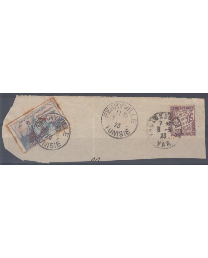 F-EX9758 FRANCIA FRANCE 1923 AIR CINDERELLA 1923 USED IN TUNISIE TUNICIA.