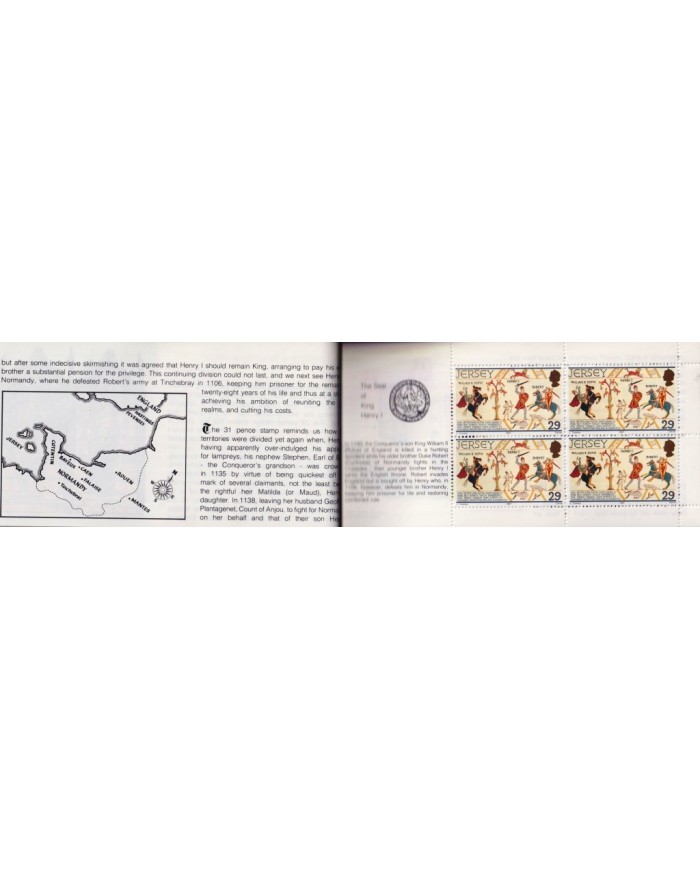 F-EX34966 JERSEY UK ENGLAND MNH 1985 BOOKLED ART HUGUENOT HERITAGE SHIP BARCOS.