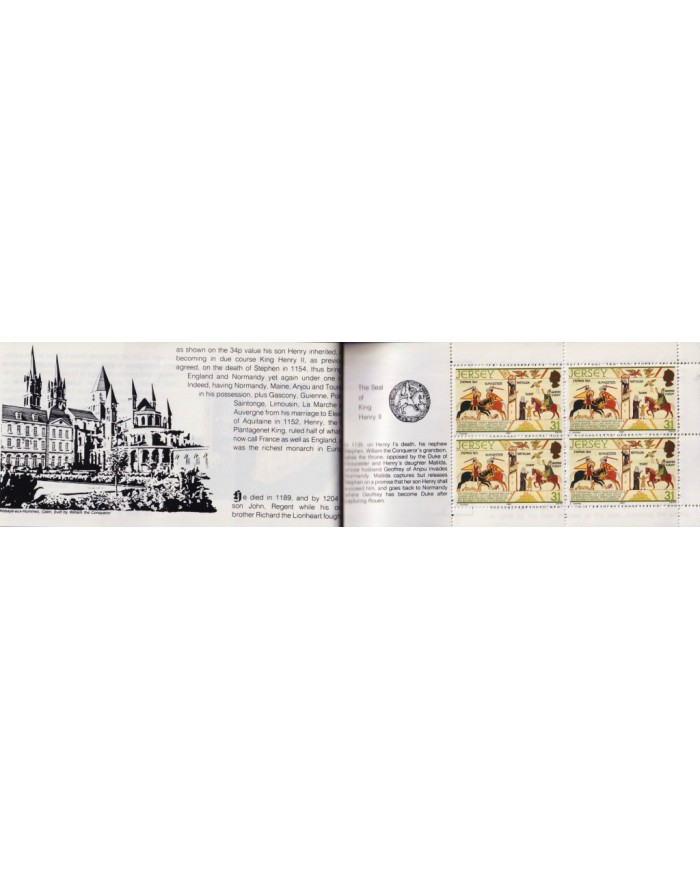 F-EX34966 JERSEY UK ENGLAND MNH 1985 BOOKLED ART HUGUENOT HERITAGE SHIP BARCOS.