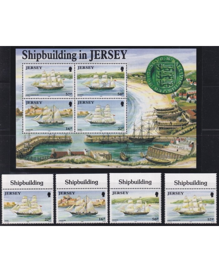 F-EX34976 JERSEY UK ENGLAND MNH 1992 SHIPBUILDING SHIP BARCOS.