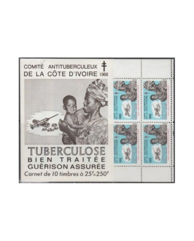 F-EX9761 IVORY COST COTE DE IVORE SEMIPOSTAL TUBERCULOSIS BOOKLED.