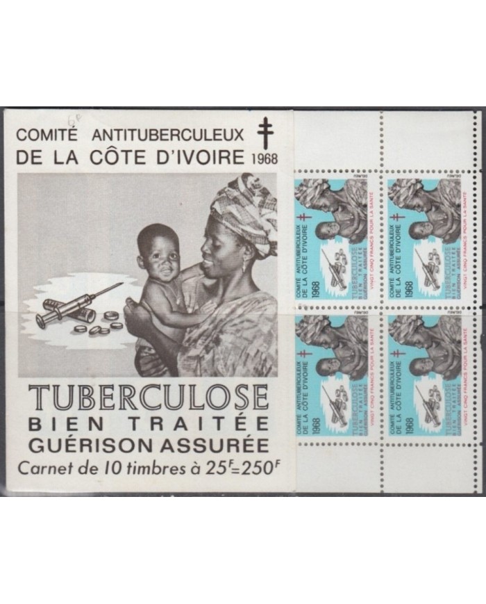 F-EX9761 IVORY COST COTE DE IVORE SEMIPOSTAL TUBERCULOSIS BOOKLED.