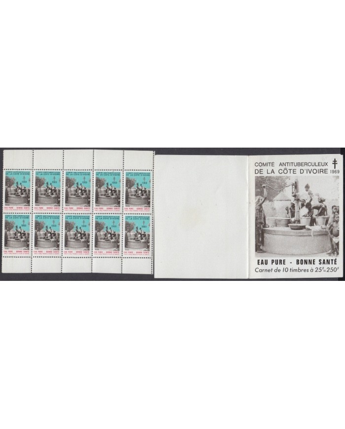 F-EX9761 IVORY COST COTE DE IVORE SEMIPOSTAL TUBERCULOSIS BOOKLED.