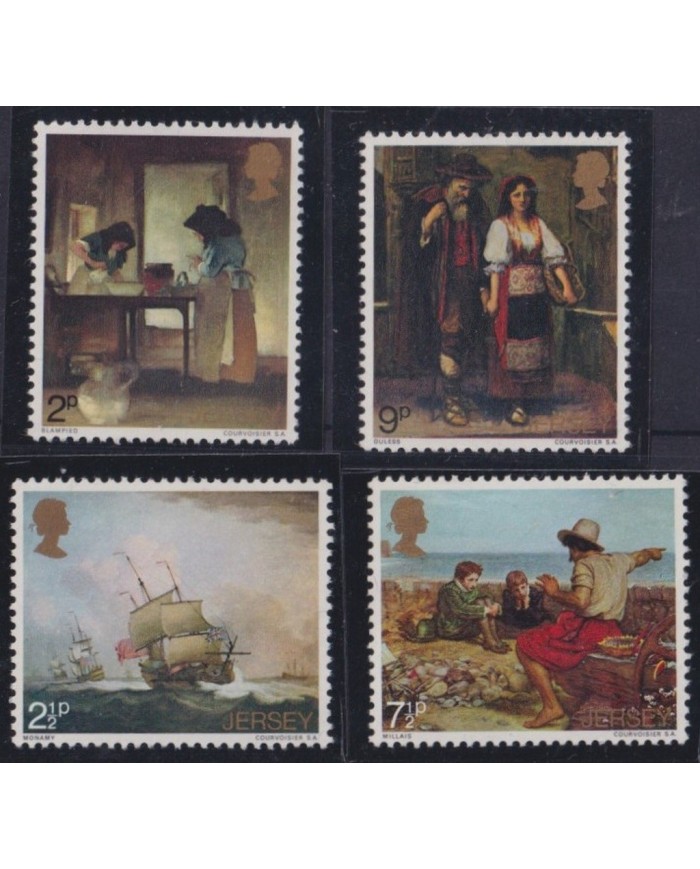 F-EX35045 JERSEY UK ENGLAND MNH 1971 ART PAINTING SHIP BARCOS ARTE.