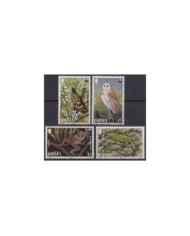 F-EX35091 JERSEY UK ENGLAND MNH 1989 OWL BIRD FROG BUTTERFLIES LIZARD AVES.