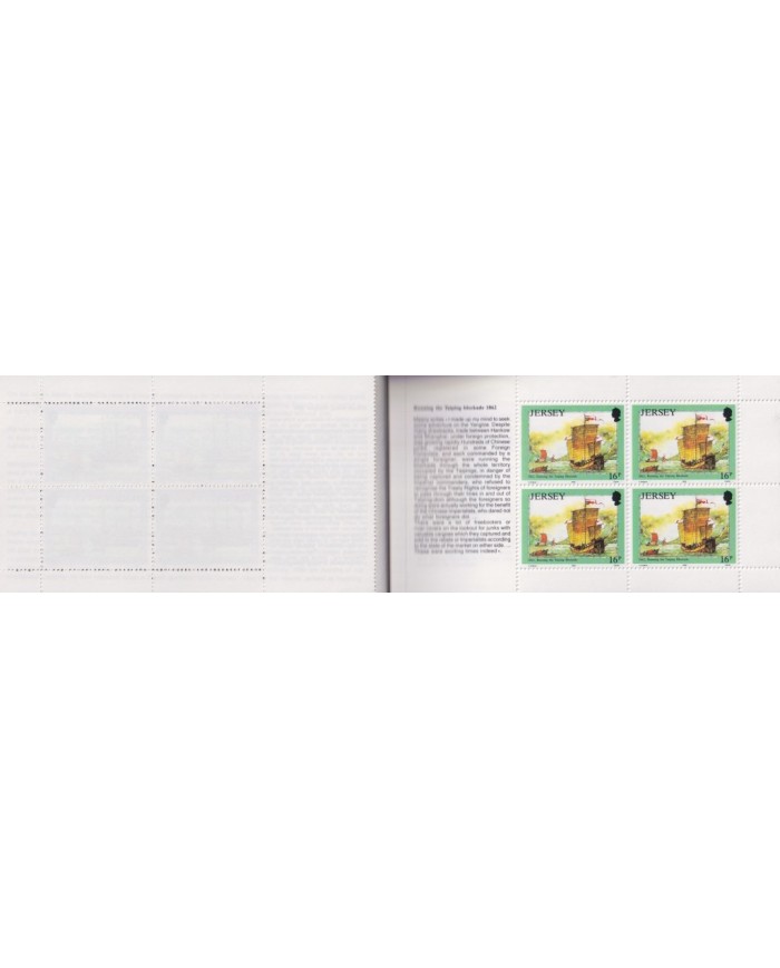 F-EX35100 JERSEY UK ENGLAND MNH 1992 BOOKLED ADVENTUR WILLIAM MESNY CHINA SHIP BARCOS.