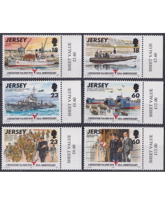 F-EX35114 JERSEY UK ENGLAND MNH 1995 50th ANIV OF LIBERATION WWII SHIP CHURCHIL.