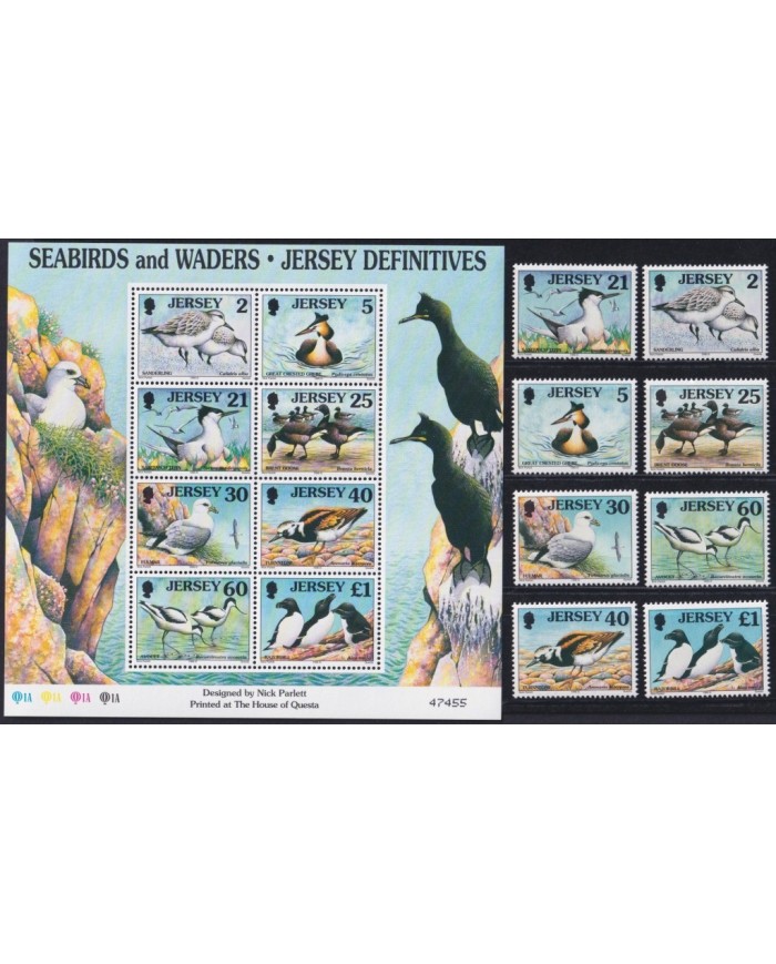 F-EX35137 JERSEY UK ENGLAND MNH 1999 SEABIRD & WADERS WILDLIFE AVES BIRD PAJAROS.