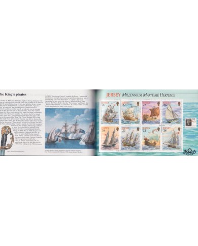 F-EX35448 JERSEY UK ENGLAND MNH 2000 BOOKLED MILLENIUM MARITIME HERITAGE SHIP BARCOS.