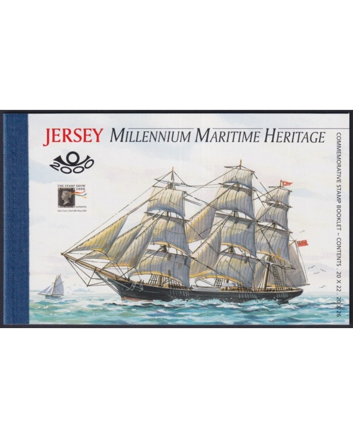 F-EX35448 JERSEY UK ENGLAND MNH 2000 BOOKLED MILLENIUM MARITIME HERITAGE SHIP BARCOS.