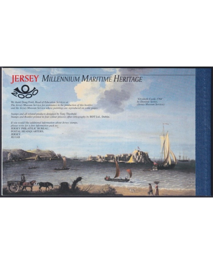 F-EX35448 JERSEY UK ENGLAND MNH 2000 BOOKLED MILLENIUM MARITIME HERITAGE SHIP BARCOS.