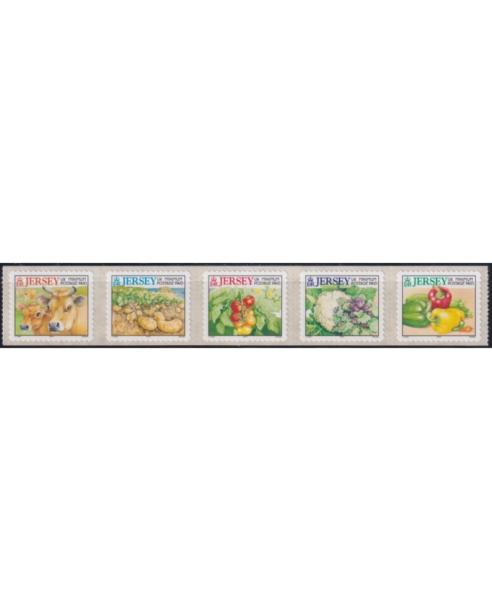 F-EX35450 JERSEY UK ENGLAND MNH 2001 FRUIT FOOT ADHESIVE POST PAID TOMATOES CAO.