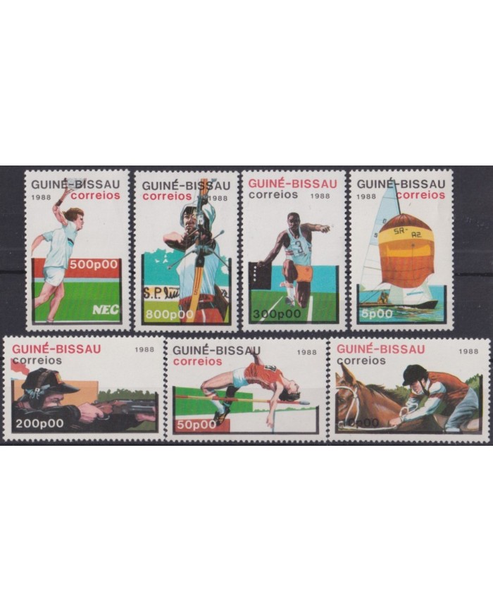 F-EX27917 GUINEE BISSAU MNH 1988 TENNIS ARCHERY ATHLETISM EQUESTRIAN SHUTING.