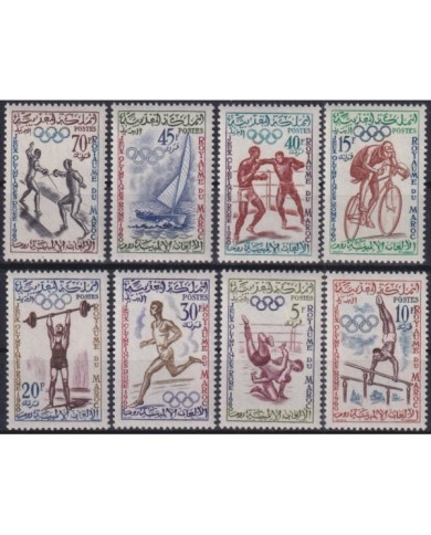 F-EX27918 MAROC MOROCCO MNH 1960 OLYMPIC GAMES ROMA CYCLING BOXING ATHLETISM.