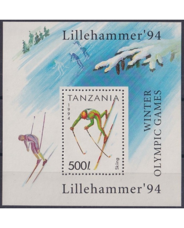 F-EX27991 TANZANIA MNH 1994 WINTER OLYMPIC LILLEHAMMER SKIING.