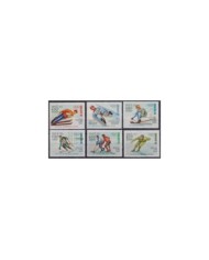 F-EX27992 MADAGASCAR MNH 1991 WINTER OLYMPIC ALBERTVILLE SKIING SKATING LUGE SLALOM.