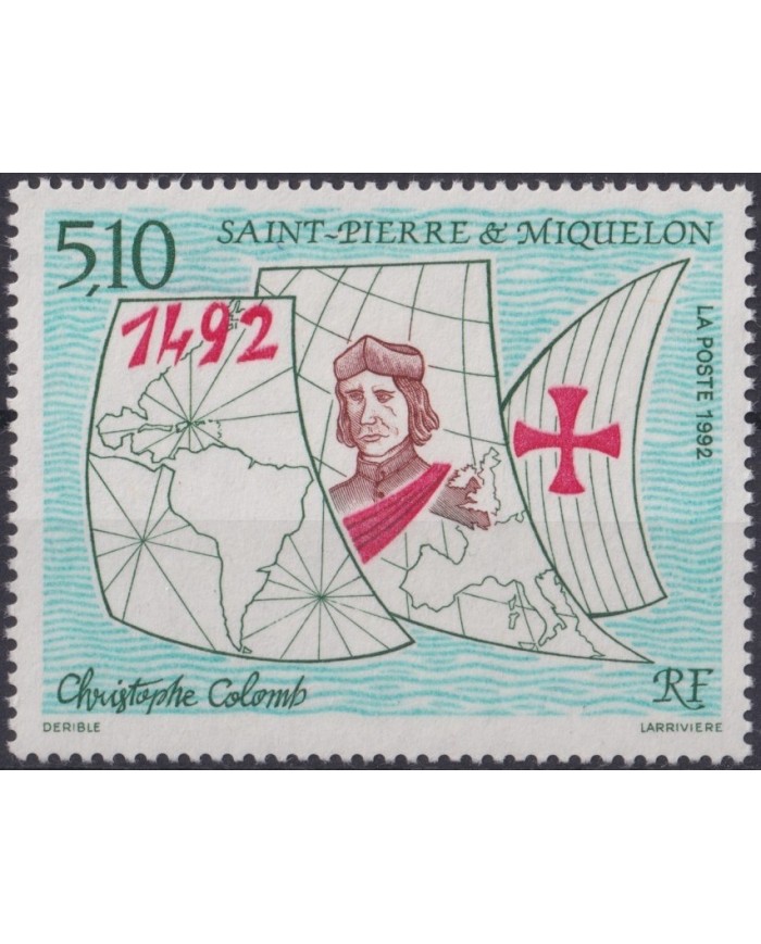 F-EX28107  SAINT PIERRE ET MIQUELON FRANCE MNH 1992 DISCOVERY COLUMBUS COLON SHIP CARAVELAS.
