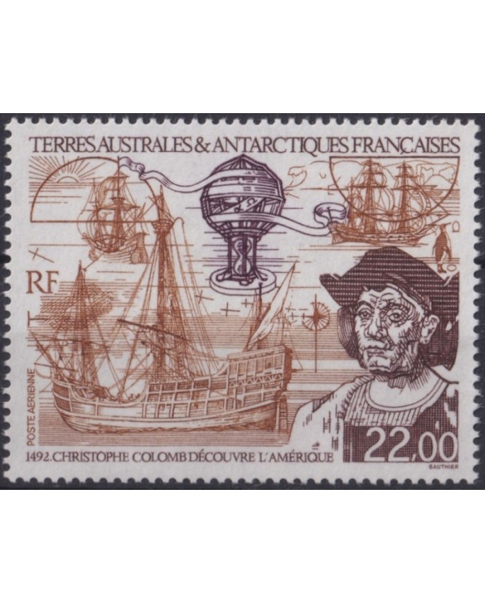 F-EX28152  TAAF POLAR TERRITORIES FRANCE MNH 1992 DISCOVERY COLUMBUS COLON SHIP CARAVELAS.