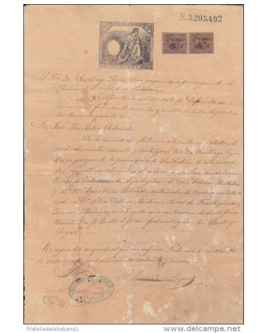 *E717 SPAIN ESPAÑA LAWYER VALLADOLID STAMP ANTILLAS SPANISH COLONIES. 1890