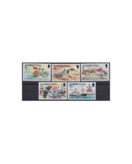 F-EX29285 ALDERNEY UK ENGLAND MNH 1991 MERCHANT WRECK SHIP SAILBOATS LIGHTHOUSE.