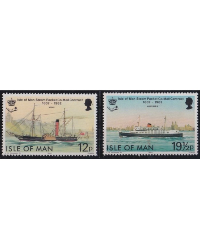 F-EX29309 MAN IS MNH 1982 SHIP STEAM PACKET CONTRACT LINE PAQUEBOT BOAT BARCOS.