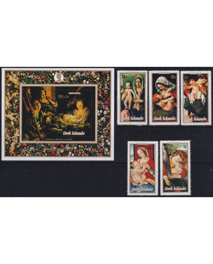 F-EX29383 COOK IS MNH RELIGION 1972 CHRISTMAS NAVIDAD NATIVITY MADONNA VIRGEN ART.