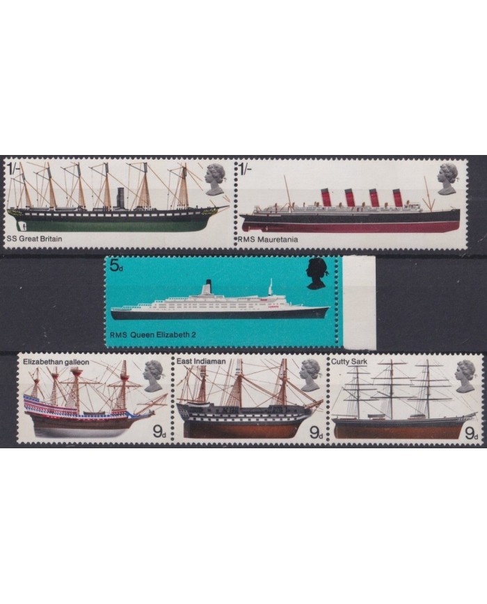F-EX29410 UK ENGLAND MNH 1969 MERCHANT & OLD GALEON SHIP BARCOS RMS HMS BOAT.