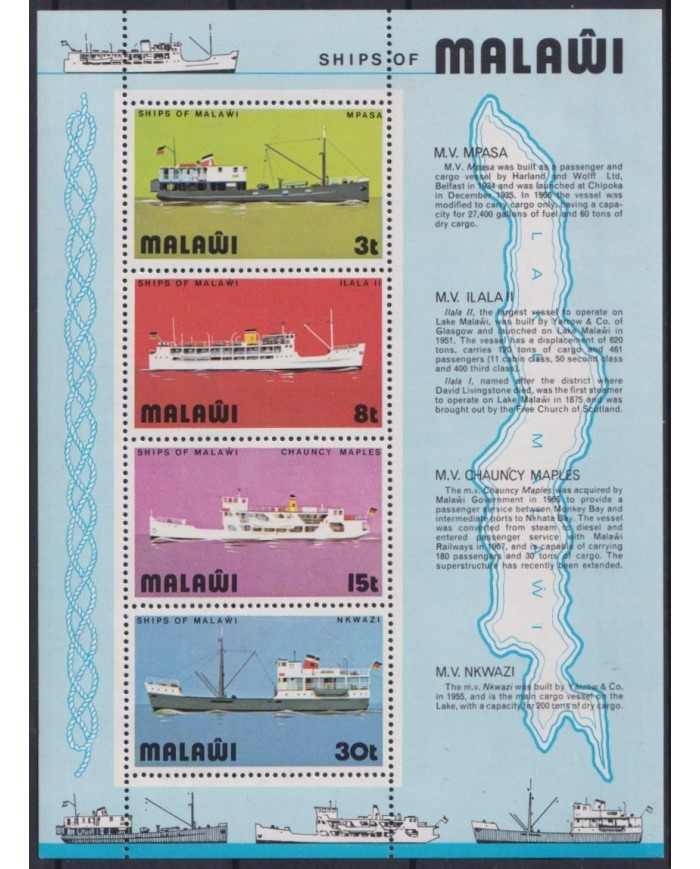 F-EX29417 MALAWI MNH 1976 MERCHANT SHIP SAILBOATS BOATS BARCO SHIP.